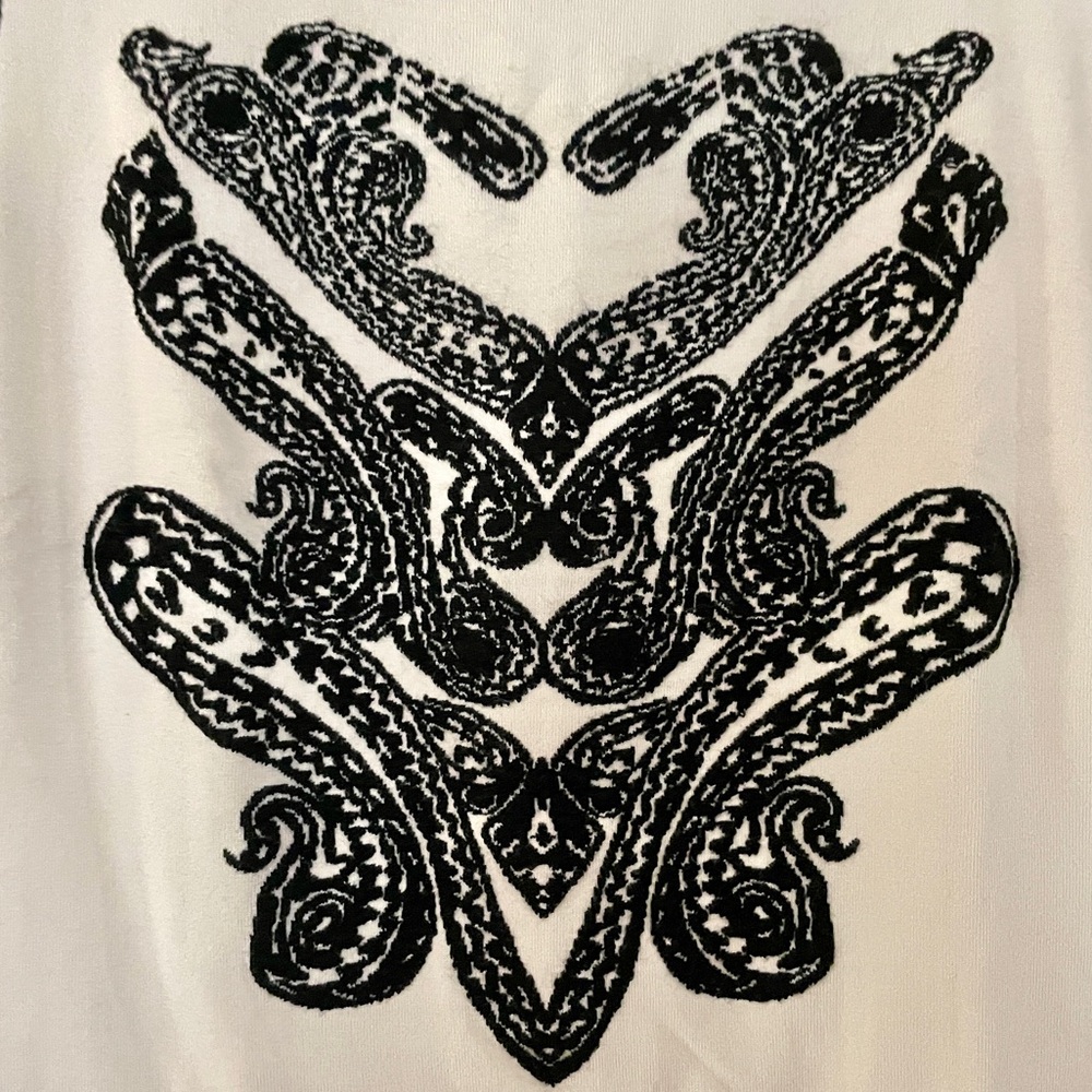 Etro | Intarsia Paisley Motif Top with Mohair Fringe, Sz 6* ♥ EUC - Picture 3 of 9